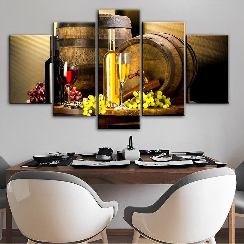 Wein und Sekt Diamond Painting 5 teilig