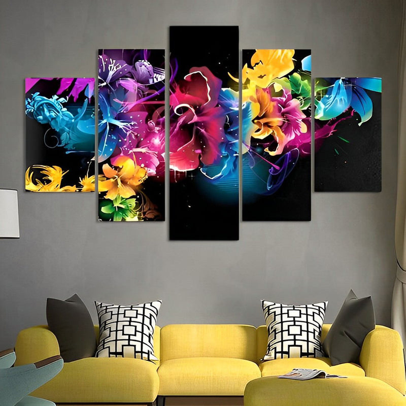 Bunte abstrakte Blumen Diamond Painting 5 teilig