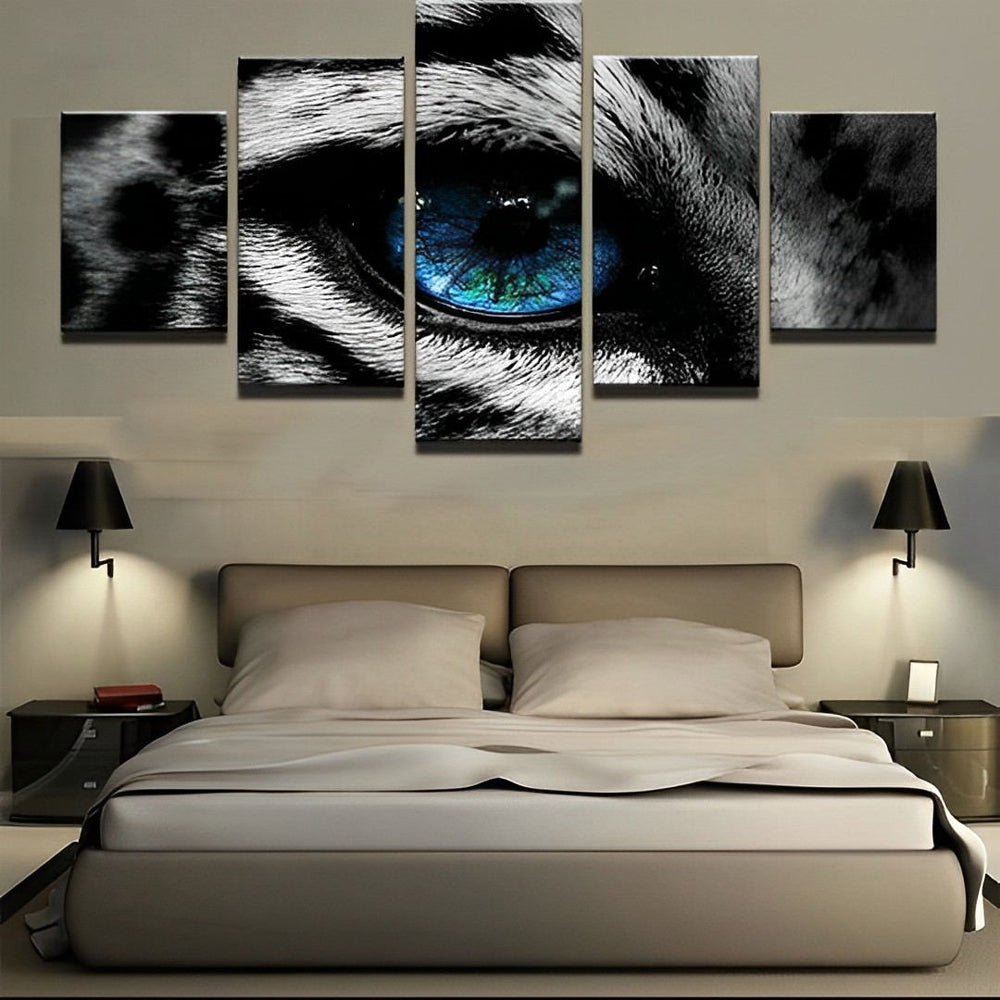 Blaues Auge vom Wolf Diamond Painting 5 teilig