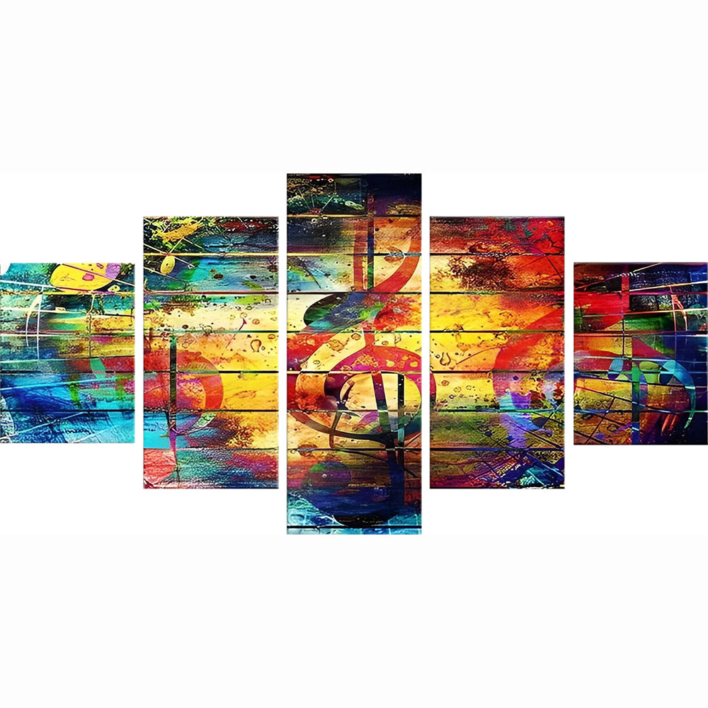 Bunte Noten Diamond Painting 5 teilig