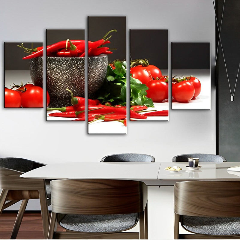 Paprika und Tomaten Diamond Painting 5 teilig