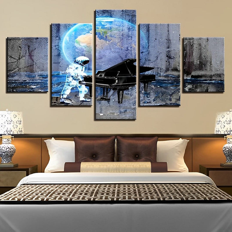 Astronaut Erde Klavier Diamond Painting 5 teilig