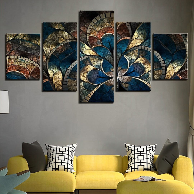 Abstrakte Blumen Diamond Painting 5 teilig