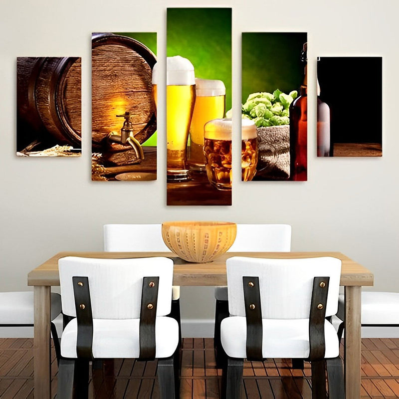 Sekt Bier Rotwein Diamond Painting 5 teilig