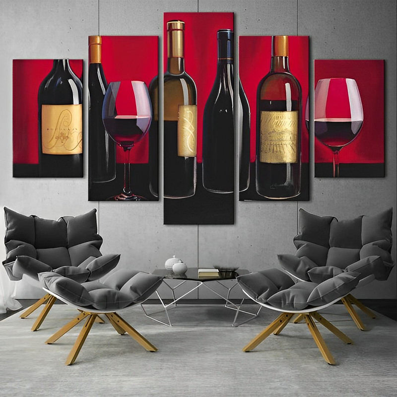 Wein Diamond Painting 5 teilig