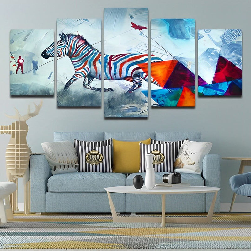 Farbiges Zebra Diamond Painting 5 teilig