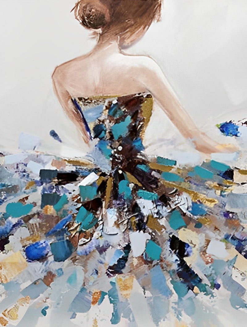 Frau im Gemäldekleid Diamond Painting