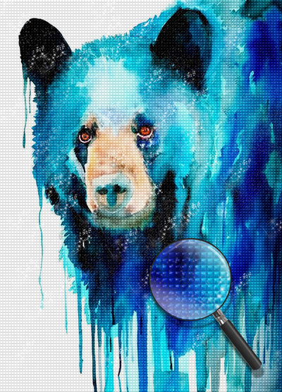 Blauer Bär in Wasserfarben Diamond Painting