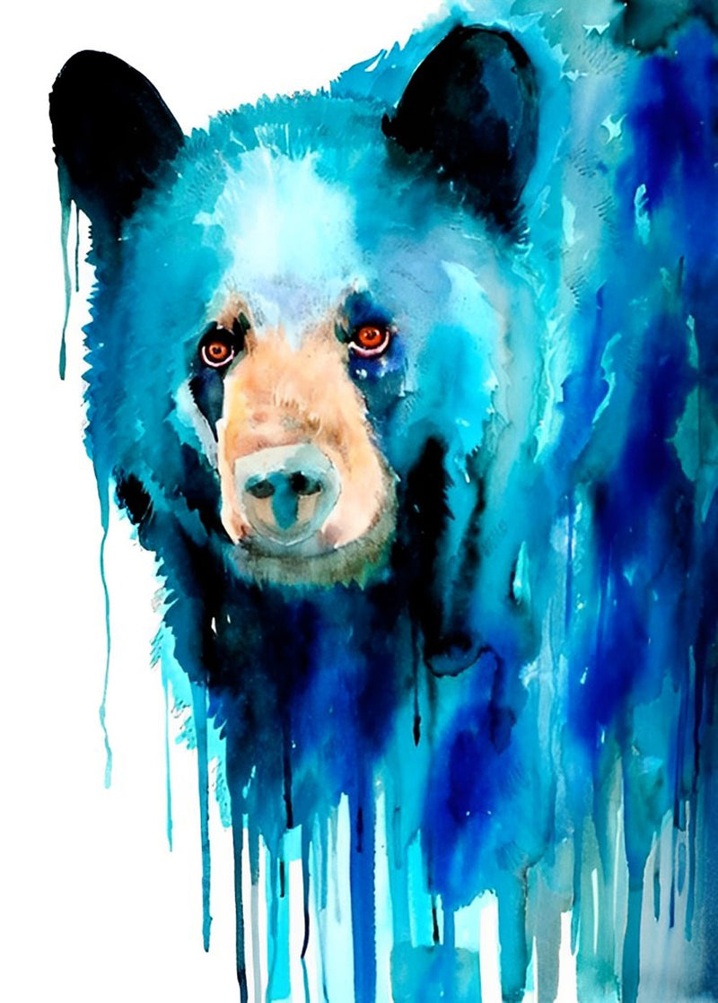 Blauer Bär in Wasserfarben Diamond Painting