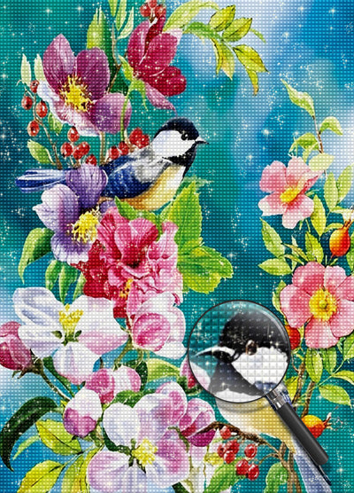 Vögel Blumen Diamond Painting