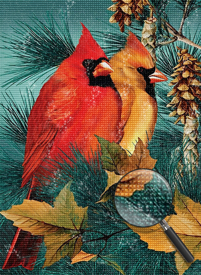 Vögel und Nüsse Diamond Painting