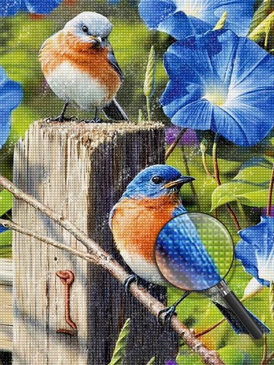 Vögel und Blumen Diamond Painting