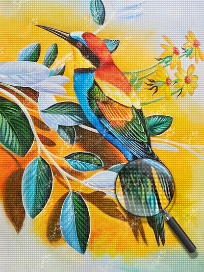 Kolibris und grüne Blätter Diamond Painting