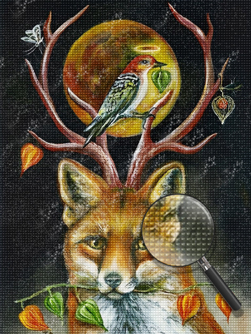 Vogel auf dem Fuchs Diamond Painting