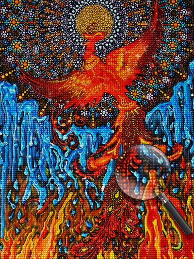 Wiedergeburt von Phönix aus dem Feuer Diamond Painting