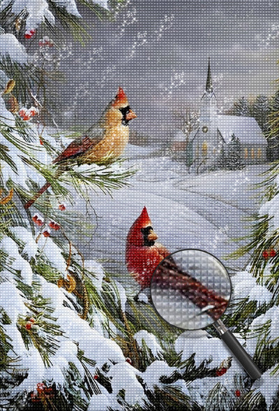 Vögel im Schnee Diamond Painting