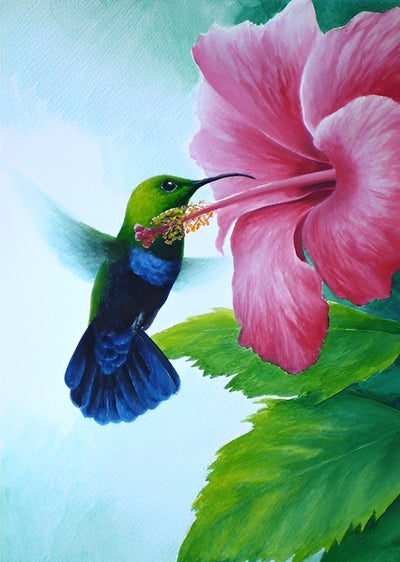 Kolibris und Blume Diamond Painting