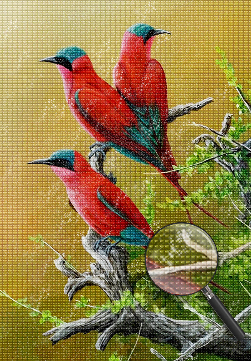 Rote Vögel Diamond Painting