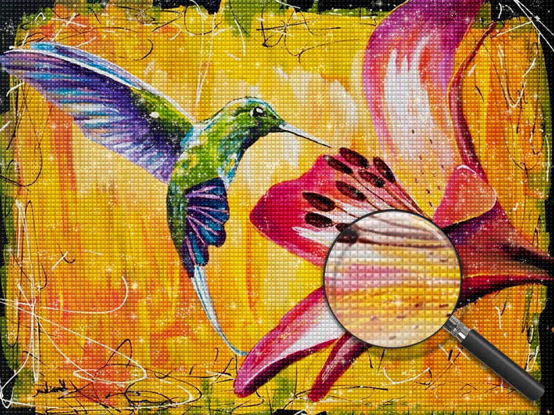 Honig sammelnde Kolibris Diamond Painting