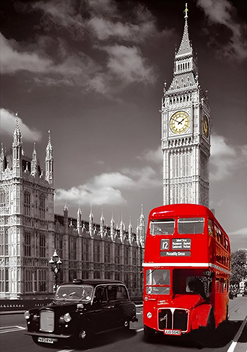 Roter Bus und Big Ben Diamond Painting