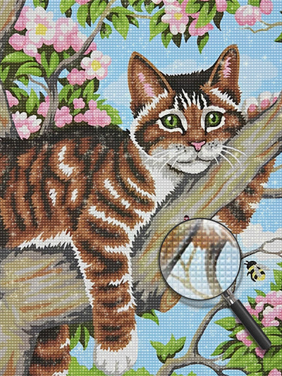 Katze auf dem Baum Diamond Painting