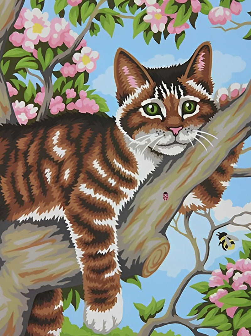 Katze auf dem Baum Diamond Painting