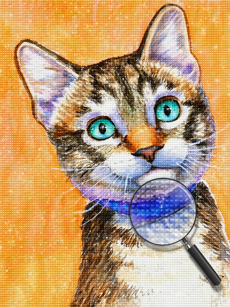 Kleine Katze mit grünen Augen Diamond Painting