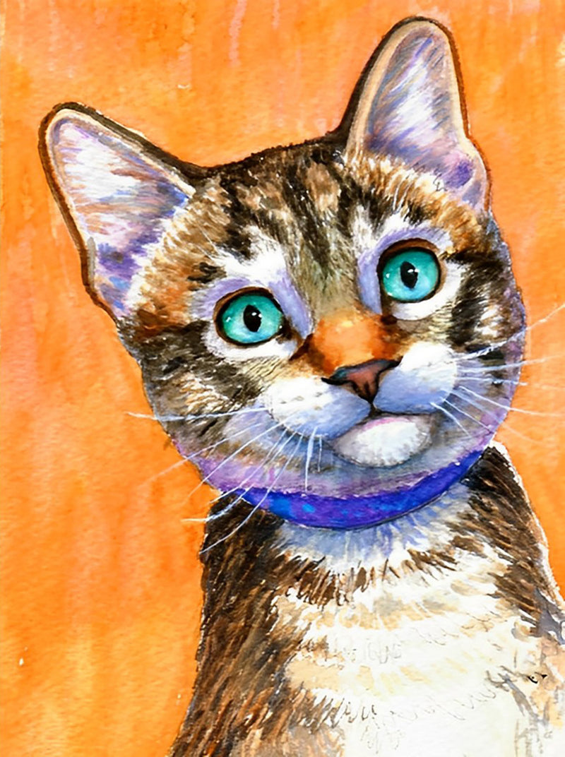 Kleine Katze mit grünen Augen Diamond Painting