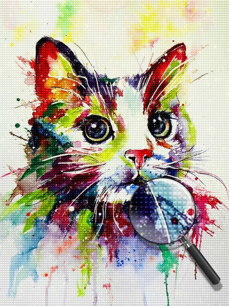 Katze in Wasserfarben Diamond Painting