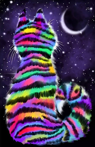 Regenbogen-Katze Diamond Painting
