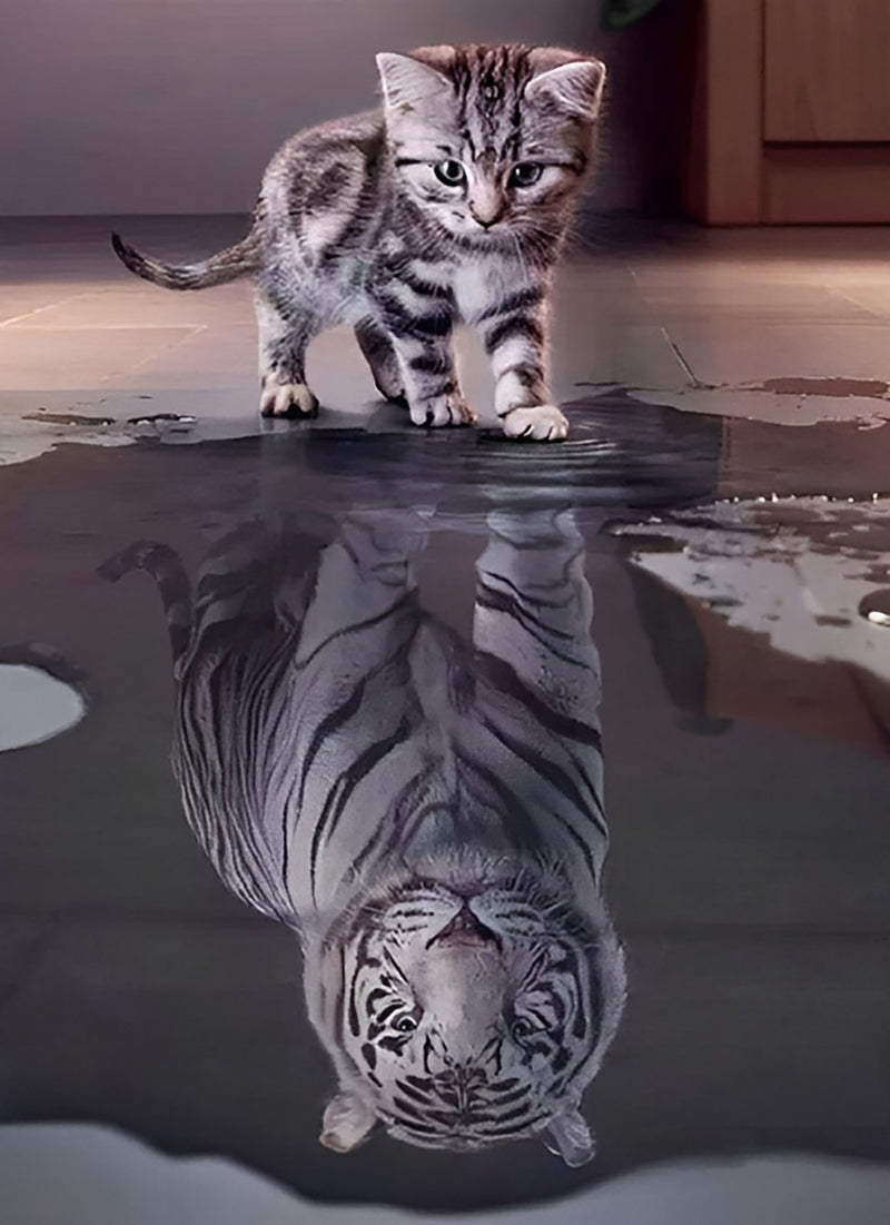 Katze und Tiger Diamond Painting