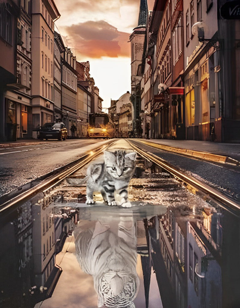 Katze und Tiger Diamond Painting