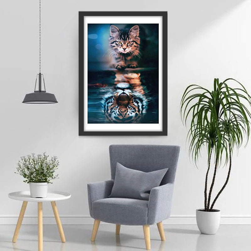 Katze und Tiger Diamond Painting