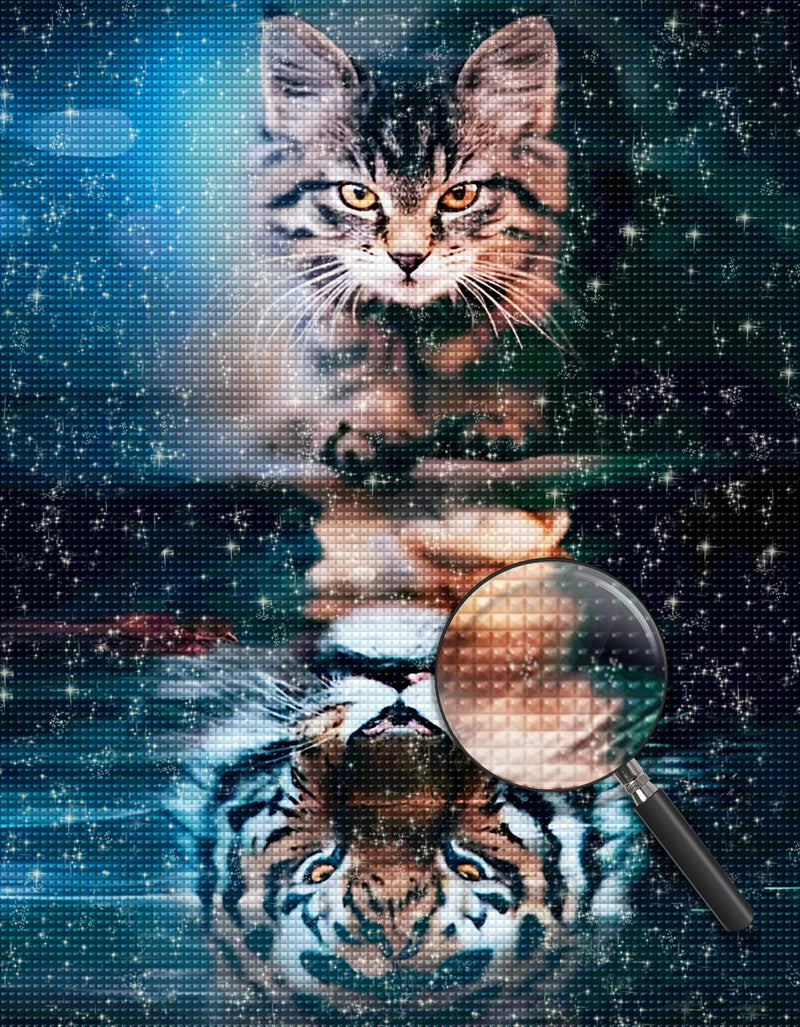 Katze und Tiger Diamond Painting