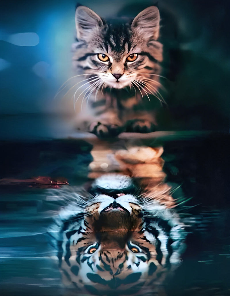 Katze und Tiger Diamond Painting