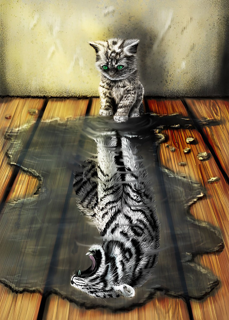 Katze und Tiger Diamond Painting