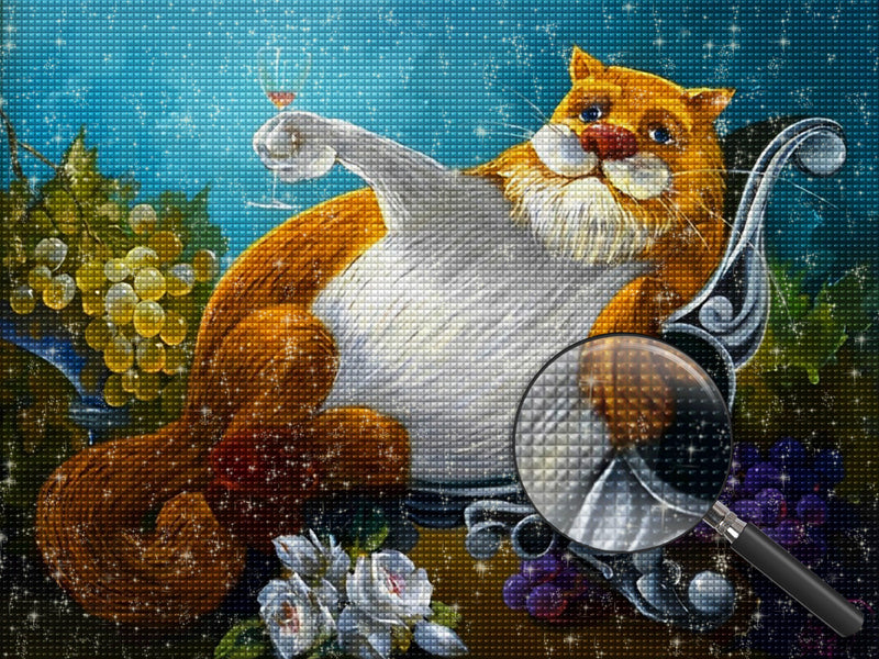 Katze und Trauben Diamond Painting