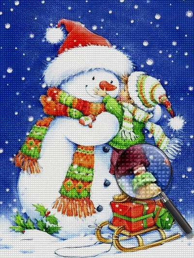 Kind Schneemann Diamond Painting