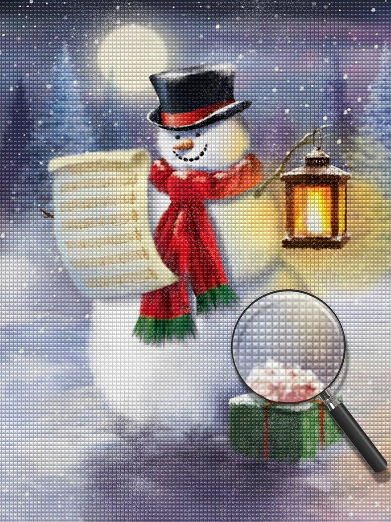 Schneemann und Geschenkliste Diamond Painting