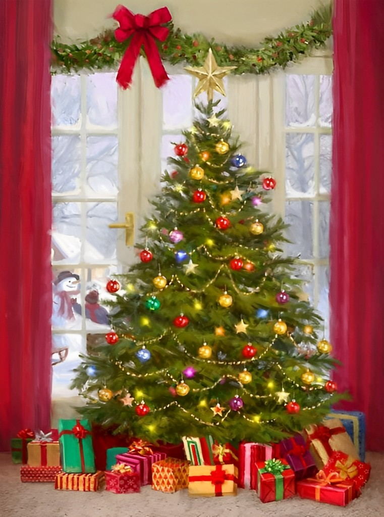 Weihnachtsbaum und Geschenke Diamond Painting