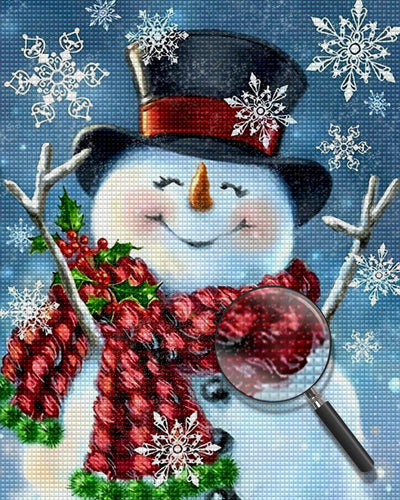 Glücklicher Schneemann mit Schal Diamond Painting