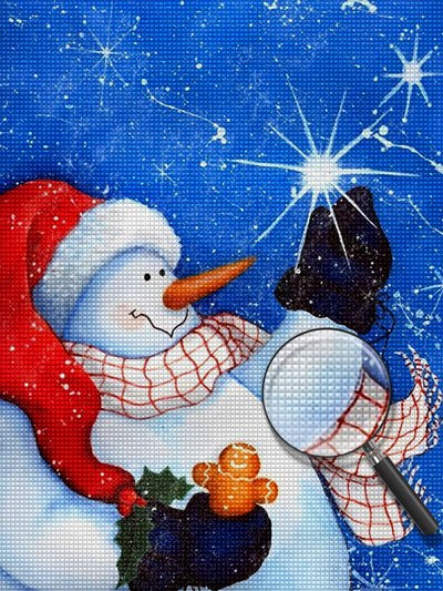 Schneemann Sterne Diamond Painting