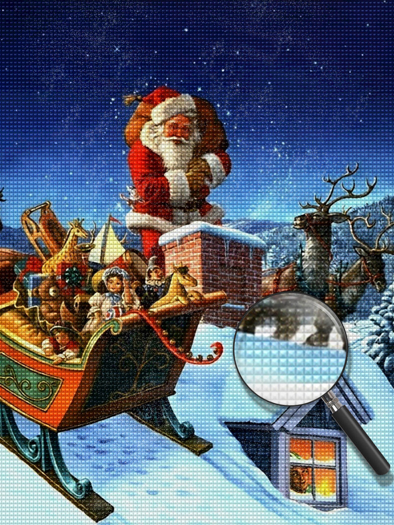 Geschenke-Express vom Weihnachtsmann an Heiligabend Diamond Painting