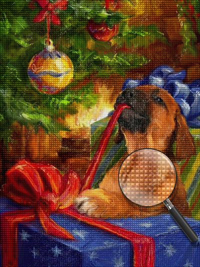 Hund Geschenke Weihnachtsbaum Diamond Painting