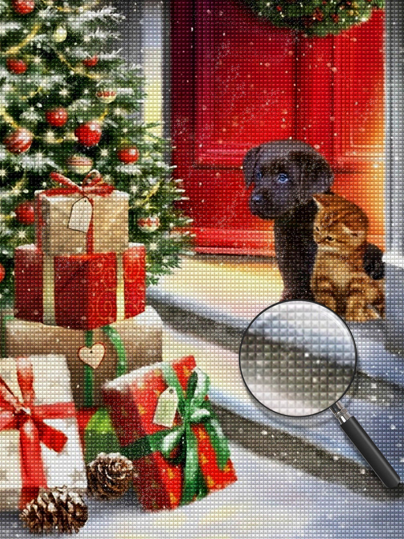 Katze Hund Geschenke Weihnachtsbaum Diamond Painting