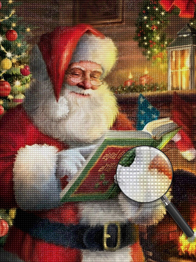 Lesender Weihnachtsmann Diamond Painting