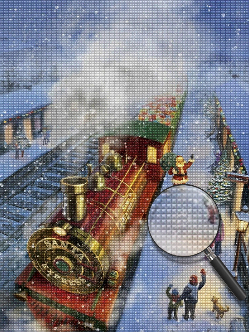 Kinder Geschenkzug Weihnachtsmann Diamond Painting