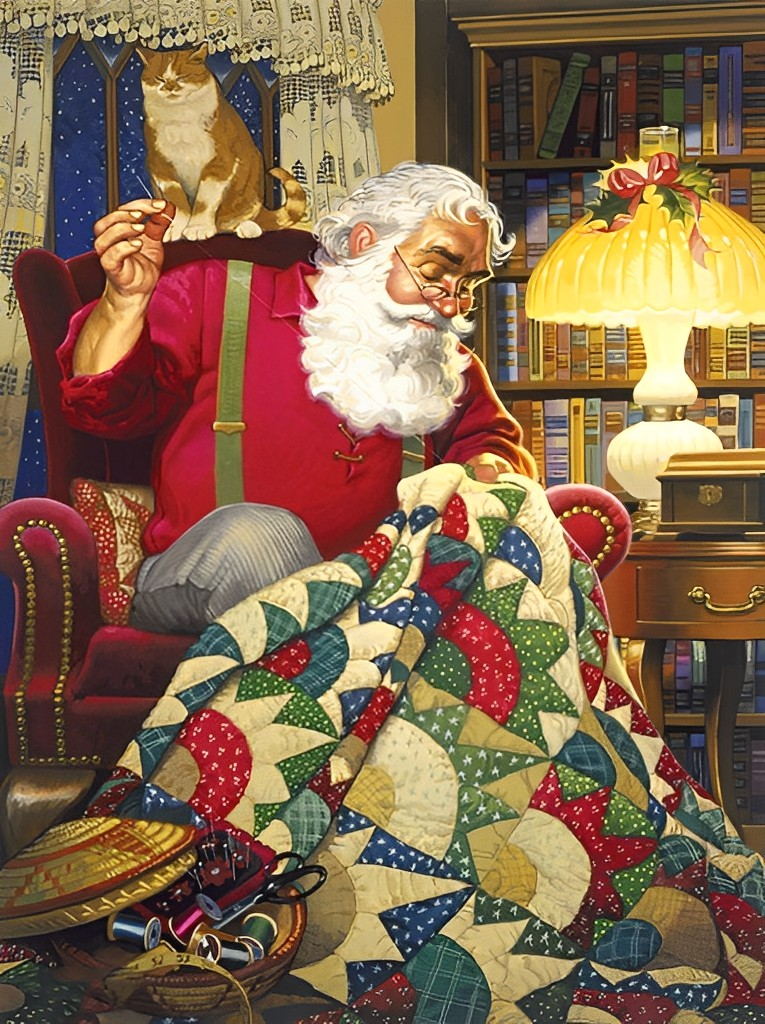 Teppich nähender Weihnachtsmann Diamond Painting