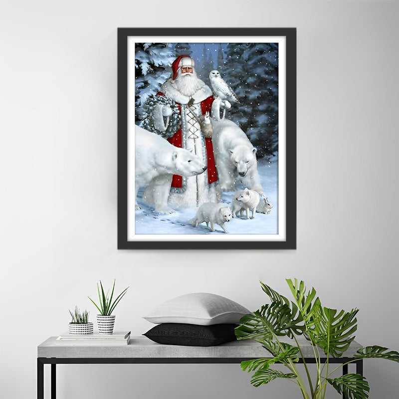 Weihnachtsmann und Eisbären Diamond Painting