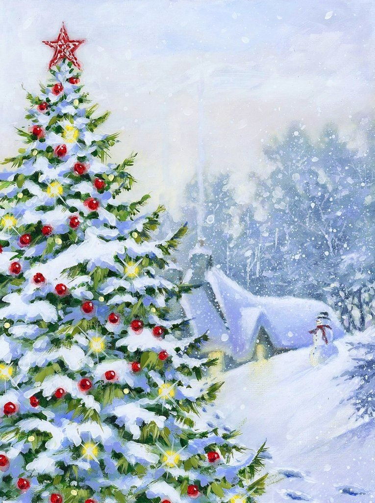 Weihnachtsbaum im Wald Diamond Painting